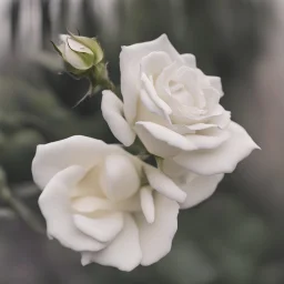 A white rose bleeding from its stem