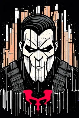 punisher sku;; in the style of Hiroshi Nagai