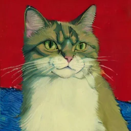 Portrait of a cat by Van Gogh