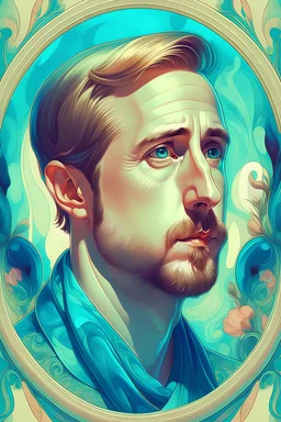 Portrait of Ryan Gosling by Alphonse Mucha