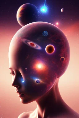 human group, space, meditation, third eye, universe, fourth dimension, realistic, 8k, high quality, extreme detail, symmetrical,