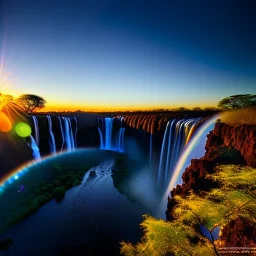 Victoria Falls, Zimbabwe and Zambia,extremely detailed digital painting, high resolution,8k, realistic, beautiful, volumetric lighting, mystical colors ,perfectly centered image, perfect composition, rim light, beautiful lighting,masterpiece, stunning scene, raytracing, anatomically correct, in the style of robert e howard and Ken Kelley and Ohrai Noriyoshi and Simon Bisley and tomzj1, aerial view,cloudy.