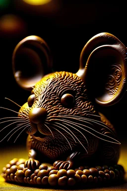 portrait of a mouse made of chocolate, animated, illustrated by the best illustrator, best molded from chocolate, ...,,,,,,,,,,,,