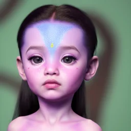 Wearing make up avatar in pandora toddler, full body, Pandora background