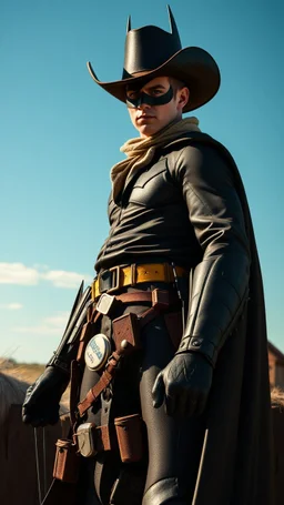 Magnus Carlsen as batman cowboy