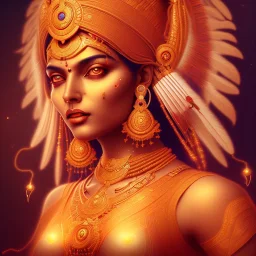 indian goddess, by Mahmoud Sai, Cartographic, Circuitry, Golden Hour, Closeup-View, 16k, Lumen Global Illumination, Diffraction Grading ,