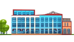 Factory building for party decoration.