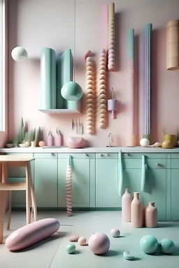 something similar but on photo are kitchen in pastel color