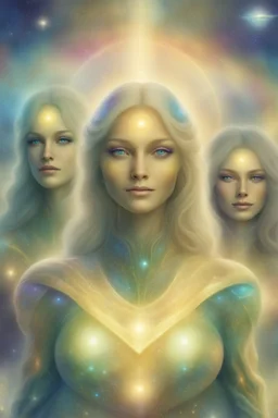 cosmic woman,peau bleu,beautiful ufos rainbow, admiral from the future, galactic confédération, fine whole face, crystalline skin, expressive purple eyes,rainbow, smiling lips, very nice smile, costume pleiadian, Beautiful tall woman pleiadian Galactic commander, ship, perfect datailed golden galactic suit, high rank, long blond hair, hand whit five perfect detailed finger, amazing big puple eyes, mouth, high définition lips, cosmic happiness, bright colors,smile