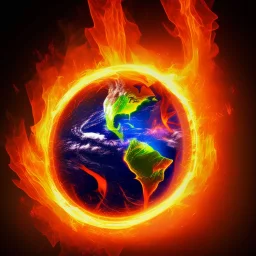 Earth on fire by devil