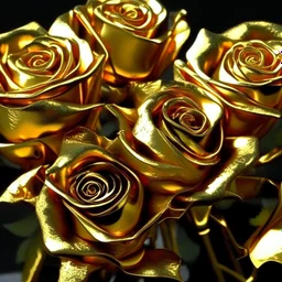 gold metallic roses