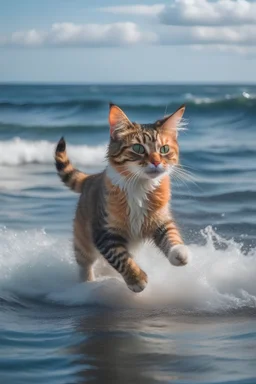 在海上一只会飞的猫咪