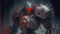 Machine knight, mechanical knight, gears, blood, Horror