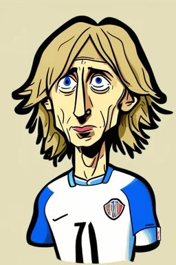 cartoon Luka Modric Croatian football player