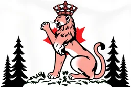 a canadian cougar in a royal lion position like on flags or crests, vector