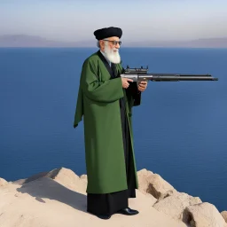 the Grand Ayatollah Ali Khamenei has the biggest gun over the strait of Ormuz (A Better Tomorrow, The Killer, Hard-Boiled) he takes it from under his robe