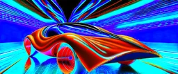 award winning car and driver photograph of a futuristic station wagon designed by only one vehicle per image painted metallic orange traveling at a high rate of speed, jet intake off of front center of vehicle and jet exhaust out the rear with bright blue flame, bilaterally symetrical, more a high speed road vehicle