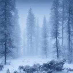 winter landscape, ice field, crystals, surreal, dreamlike, foggy, lost in the woods