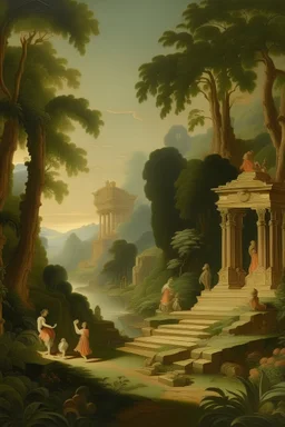 Scenic painting in classical style, evoking a pleasant mood