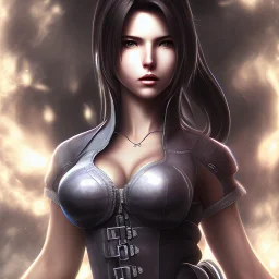 big bust tifa lockhart spiral eyes