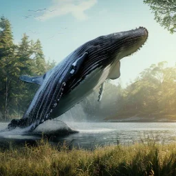 Nature, whale, on color lights, night, unreal 5, octane render, cinema4d, redshift render, hyper realistic, cenematic, vibrancy, synthwave, retouch, centered, dynamic lighting, dramatic lighting, 4k, highly detailed, attractive beautiful, realistic, virtual reality, epic composition, holographic,