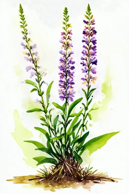 Linaria vulgaris watercolor wet and wet