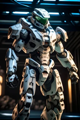 full body, zoomed in to center, halo spartan wearing White spacex mechsuit, extremely detailed with rich colors Photography, Depth of Field, F/2.8, high Contrast, 8K, Cinematic Lighting, ethereal light, intricate details, extremely detailed, incredible details, full body, full colored, complex details, by Weta Digital, Photography, Photoshoot, Shot on 70mm, Depth of Field, DOF, 5D, Multiverse, Super-Resolution, ProPhoto RGB, Lonely, Good, Massive, Big, Spotlight, Frontlight, Halfrear Lighting, B