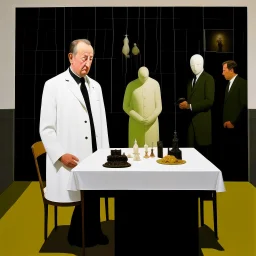 UN conference.a cat and human flesh-like surgical instruments and universe-like a pigeon and neuralink, surrealism,minimalism,Painting By Adrian Ghenie, Rene Magritte, Salvador Dali, Lucian Freud