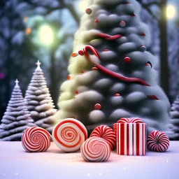 Kodak portra 4 0 0, candy cane,bokeh, utra realistic, ultra detailed, masterpiece, sharp focus,volumetric lighting, Vibrant, color Scheme, forest,ultra photoreal,hypermaximalist, unreal engine, HDR, UHD, 64K --v 4