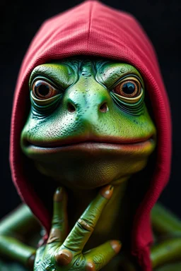 face of pepe frog infused with Eminem