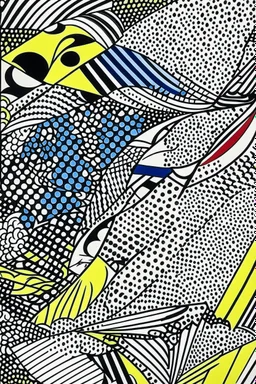 PEACE crazy shapes pencil draw style of roy lichtenstein