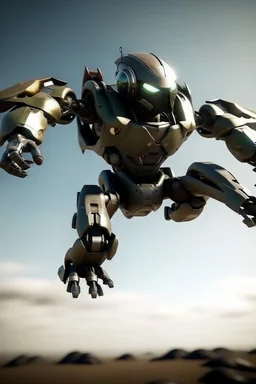 A battle iron suit with the ability to fly