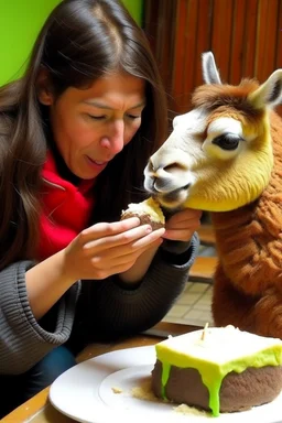 cake eating a lama