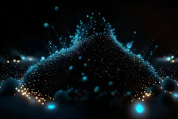 organic composition of luminous points which undulate to create striking visual effects on a black background,, photorealism, hyper detailed, 8k