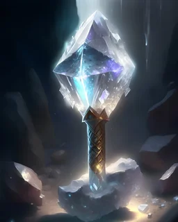 A hammer made from crystal that emits a mysterious light. It has been forged using an ancient secret design that has been carefully guarded by the Giants for generations.