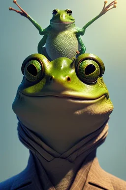 award winning portrait of a male anthropomorphic frog james bond. character design by cory loftis, fenghua zhong, ryohei hase, ismail inceoglu and ruan jia. unreal engine 5, artistic lighting, highly detailed, photorealistic, fantasy