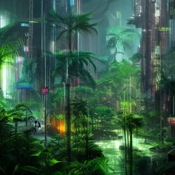 Cyberpunk rainforest