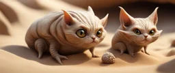 bugbear snail alien gremlin sand cat in burrow