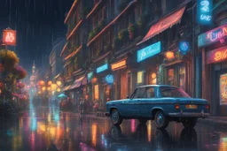 Sans in 8k realistic cartoon artstyle, pixel them, neon effect, close picture, rain, fantasy world, intricate details, highly detailed, high details, detailed portrait, masterpiece,ultra detailed, ultra quality