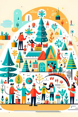 Christmas design with the idea of ​​community help