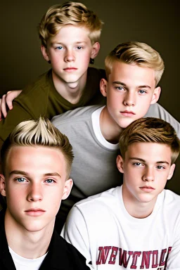 Extremely rich young white boy band portrait