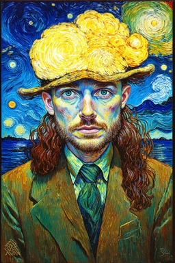 Motion, time, flow are replaced by stasis, eternity and fixity; a lowbrow mashup of the style of Van Gogh and Surrealism