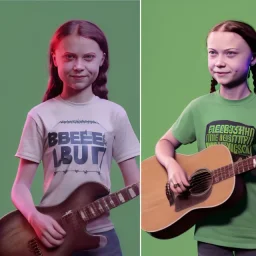  Greta Thunberg portrait as the musical band the beejees