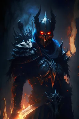 Death knight in dark fantasy style horror fire