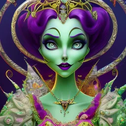 extrem tim burton style and disney style of wicked old evil stepmother, sharp focus, beautiful eyes