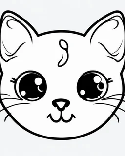 create a 2d black outline, "kawaii anime cat", coloring page, low details design, black contour, coloring page design, coloring page for adults,kawaii cute background, black contour and white space beetween contour, same contour,sketch style, style, minimalist, simple