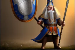 scandinavian wizard with shield