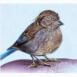 Portrait of a dunnock with art markers