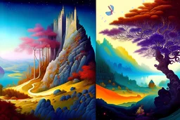A never ending fantasy of nature's beauty in rich colorful oils by Picasso, Caspar David Friedrich and Daniel Merriam, Wassily Kandinsky and Jean - Baptiste Monge, and Fibonacci