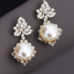 drop diamond and pearl earrings, art noveau, filigree, floral, breathtaking, highly ornate, delicate, intricate, photorealistic, high fashion, fine jewellery, luxury, designer